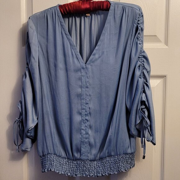 Philosophy Tops - Philosophy Sky Blue V-Neck Blouse